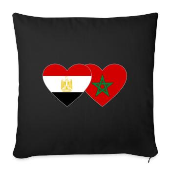 Egypt Morocco Flag Heart - Sofa pillowcase 17,3'' x 17,3'' (45 x 45 cm) - black - Front