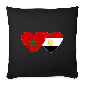 Morocco Egypt Flag Heart - Sofa pillowcase 17,3'' x 17,3'' (45 x 45 cm) - black - Front