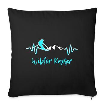 Skifahren Wilder Kaiser - Sofakissenbezug 45 x 45 cm - Schwarz - Vorne