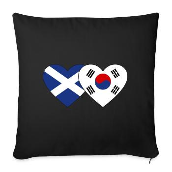 Scotland South Korea Flag Heart - Sofa pillowcase 17,3'' x 17,3'' (45 x 45 cm) - black - Front