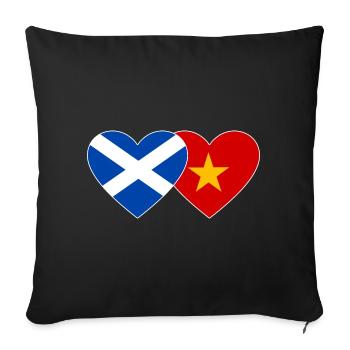 Scotland Vietnam Flag Heart - Sofa pillowcase 17,3'' x 17,3'' (45 x 45 cm) - black - Front