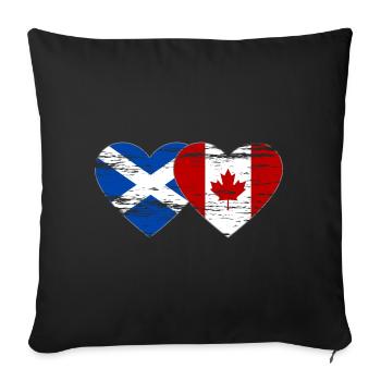 Scotland Canada Flag Heart Used - Sofa pillowcase 17,3'' x 17,3'' (45 x 45 cm) - black - Front