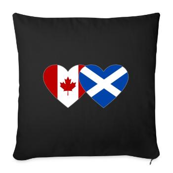 Canada Scotland Flag Heart - Sofa pillowcase 17,3'' x 17,3'' (45 x 45 cm) - black - Front