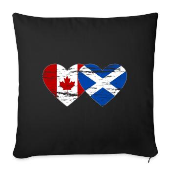 Canada Scotland Flag Heart Used - Sofa pillowcase 17,3'' x 17,3'' (45 x 45 cm) - black - Front