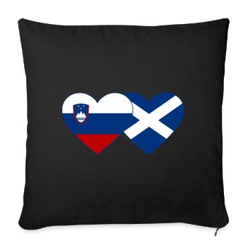 Slovenia Scotland Flag Heart - Sofa pillowcase 17,3'' x 17,3'' (45 x 45 cm) - black - Front