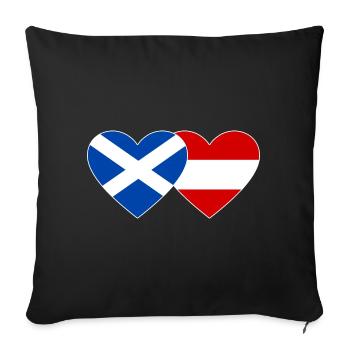 Scotland Austria Flag Heart - Sofa pillowcase 17,3'' x 17,3'' (45 x 45 cm) - black - Front