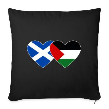 Scotland Palestine Flag Heart - Sofa pillowcase 17,3'' x 17,3'' (45 x 45 cm) - black - Front