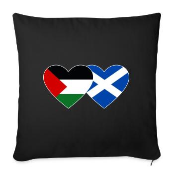 Palestine Ecosse drapeau coeur - Housse de coussin décorative 45 x 45 cm - noir - Devant