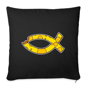 Poisson Symbole Fromage - Housse de coussin décorative 45 x 45 cm - noir - Devant