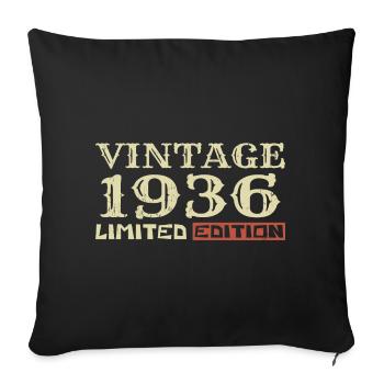 1936 Vintage :88e Anniversaire Cadeau Rétro Unique - Housse de coussin décorative 45 x 45 cm - noir - Devant