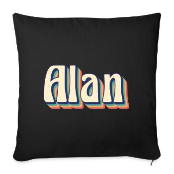 Alan t-shirt retro vintage t-shirt gift idea - Sofa pillowcase 17,3'' x 17,3'' (45 x 45 cm) - black - Front