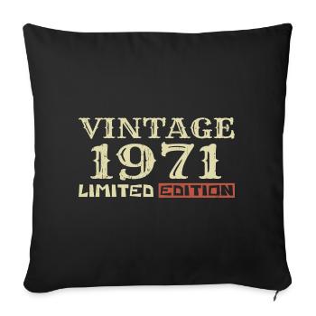 1971 Vintage :53e Anniversaire Cadeau Rétro Unique - Housse de coussin décorative 45 x 45 cm - noir - Devant