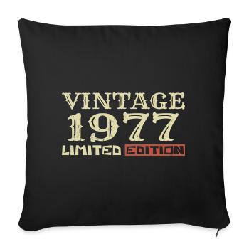 1977 Vintage :47e Anniversaire Cadeau Rétro Unique - Housse de coussin décorative 45 x 45 cm - noir - Devant