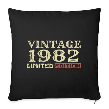 1982 Vintage :42e Anniversaire Cadeau Rétro Unique - Housse de coussin décorative 45 x 45 cm - noir - Devant