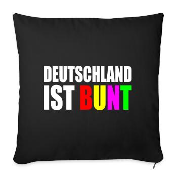 Deutschland ist bunt - Sofakissenbezug 45 x 45 cm - Schwarz - Vorne