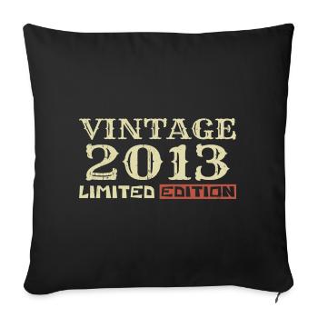 2013 Vintage: 11th Anniversary Unique Retro Gift - Sofa pillowcase 17,3'' x 17,3'' (45 x 45 cm) - black - Front