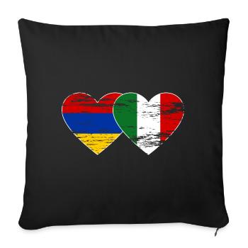 Armenia Italy Flag Heart Used - Sofa pillowcase 17,3'' x 17,3'' (45 x 45 cm) - black - Front