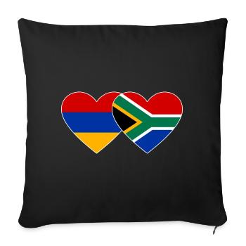 Armenia South Africa Flag Heart - Sofa pillowcase 17,3'' x 17,3'' (45 x 45 cm) - black - Front