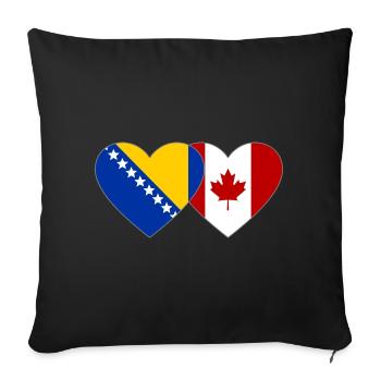 Bosnia Canada Flag Heart - Sofa pillowcase 17,3'' x 17,3'' (45 x 45 cm) - black - Front