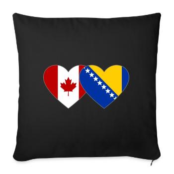 Canada Bosnia Flag Heart - Sofa pillowcase 17,3'' x 17,3'' (45 x 45 cm) - black - Front