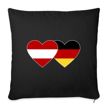 Austria Germany Flag Heart - Sofa pillowcase 17,3'' x 17,3'' (45 x 45 cm) - black - Front