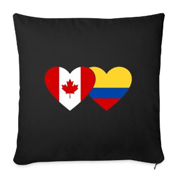 Canada Colombia Flag Heart - Sofa pillowcase 17,3'' x 17,3'' (45 x 45 cm) - black - Front
