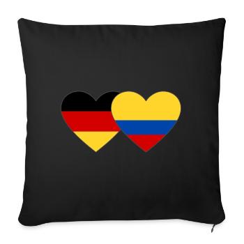 Germany Colombia Flag Heart - Sofa pillowcase 17,3'' x 17,3'' (45 x 45 cm) - black - Front