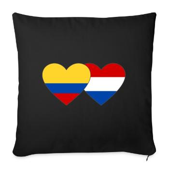 Colombia Holland Flag Heart - Sofa pillowcase 17,3'' x 17,3'' (45 x 45 cm) - black - Front