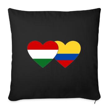 Hungary Colombia Flag Heart - Sofa pillowcase 17,3'' x 17,3'' (45 x 45 cm) - black - Front