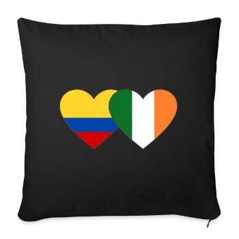 Colombia Ireland Flag Heart - Sofa pillowcase 17,3'' x 17,3'' (45 x 45 cm) - black - Front