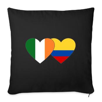 Ireland Colombia Flag Heart - Sofa pillowcase 17,3'' x 17,3'' (45 x 45 cm) - black - Front