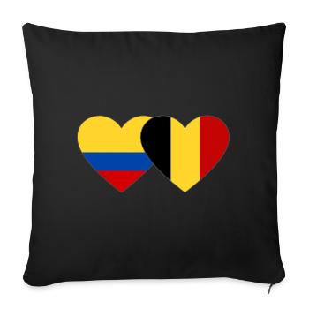 Colombia Belgium Flag Heart - Sofa pillowcase 17,3'' x 17,3'' (45 x 45 cm) - black - Front