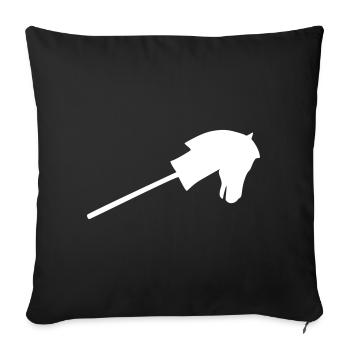 Cheval de loisir en blanc - Housse de coussin décorative 45 x 45 cm - noir - Devant