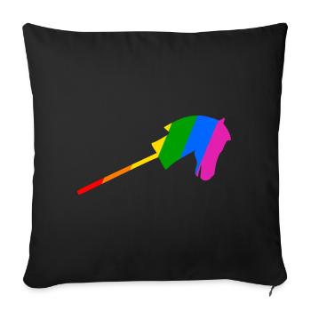 Horse riding in the rainbow - Sofa pillowcase 17,3'' x 17,3'' (45 x 45 cm) - black - Front
