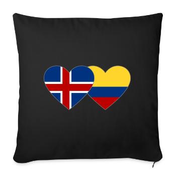 Iceland Colombia Flag Heart - Sofa pillowcase 17,3'' x 17,3'' (45 x 45 cm) - black - Front