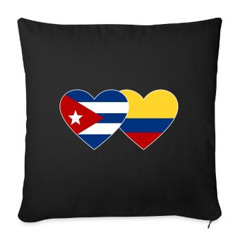 Cuba Colombia Flag Heart - Sofa pillowcase 17,3'' x 17,3'' (45 x 45 cm) - black - Front