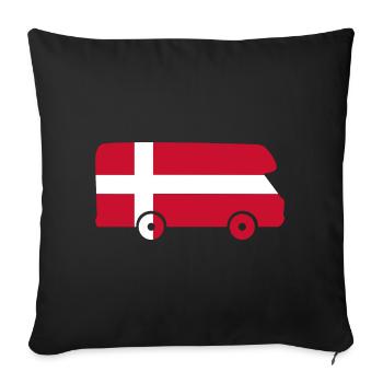 Camper Danemark Voyage Vacances Camper Autocollant - Housse de coussin décorative 45 x 45 cm - noir - Devant