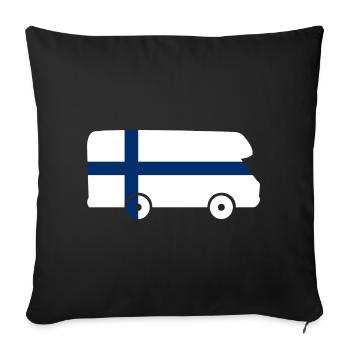 RV Finland Travel Vacation Camper Sticker - Sofa pillowcase 17,3'' x 17,3'' (45 x 45 cm) - black - Front