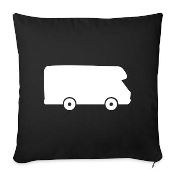RV Vacation Sticker Sticker Camper Travel - Sofa pillowcase 17,3'' x 17,3'' (45 x 45 cm) - black - Front