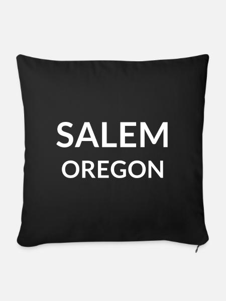 Salem Oregon USA - Sofakissenbezug 45 x 45 cm - Schwarz