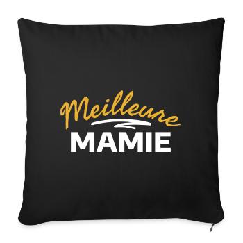 Message d'amour pour Mamie en style elegant - Housse de coussin décorative 45 x 45 cm - noir - Devant