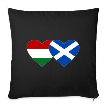 Hungary Scotland Flag Heart - Sofa pillowcase 17,3'' x 17,3'' (45 x 45 cm) - black - Front