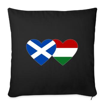 Scotland Hungary Flag Heart - Sofa pillowcase 17,3'' x 17,3'' (45 x 45 cm) - black - Front