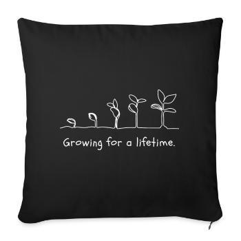 Growing Plant Growth Motif - Sofa pillowcase 17,3'' x 17,3'' (45 x 45 cm) - black - Front