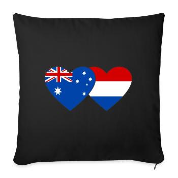 Australie Hollande Drapeau Coeur Drapeau - Housse de coussin décorative 45 x 45 cm - noir - Devant