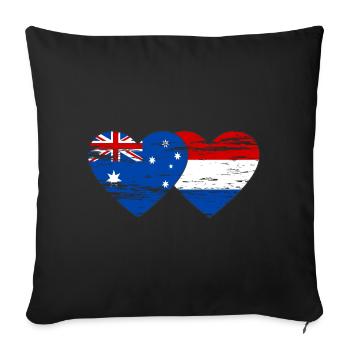 Australia Holland Flag Heart Flag used - Sofa pillowcase 17,3'' x 17,3'' (45 x 45 cm) - black - Front