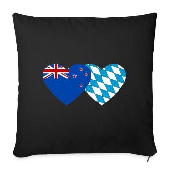 Drapeau de la Nouvelle-Zélande Bavaria Coeur - Housse de coussin décorative 45 x 45 cm - noir - Devant