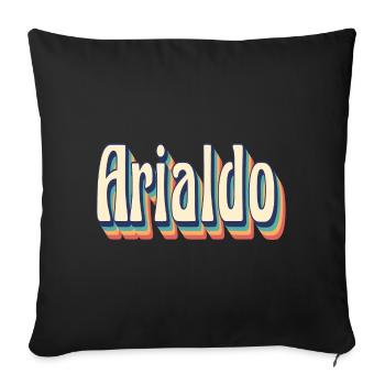 Arialdo t-shirt rétro t-shirt vintage - Housse de coussin décorative 45 x 45 cm - noir - Devant