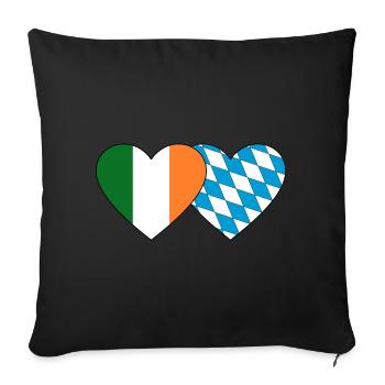 Ireland Bavaria Flag Heart - Sofa pillowcase 17,3'' x 17,3'' (45 x 45 cm) - black - Front