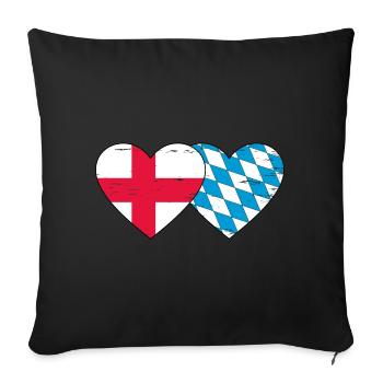 England Bavaria Flag Heart used - Sofa pillowcase 17,3'' x 17,3'' (45 x 45 cm) - black - Front